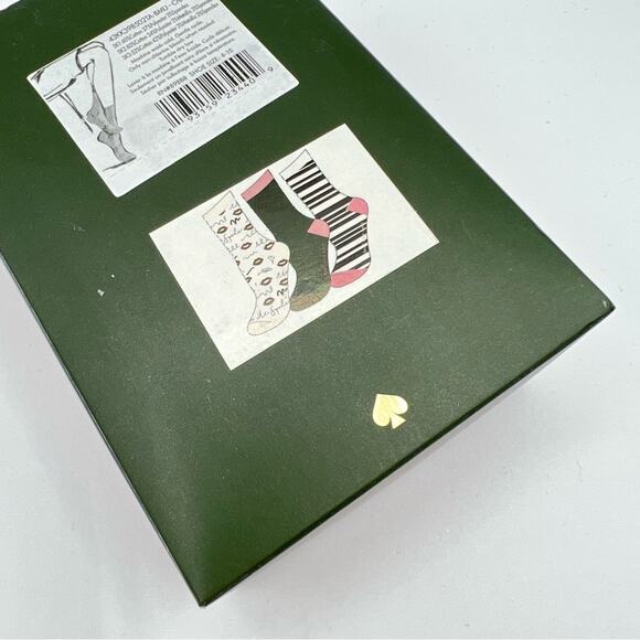 Kate Spade Crew Lips Print Striped Solid 3 Pairs Crew Socks Gift Box - Picture 5 of 5